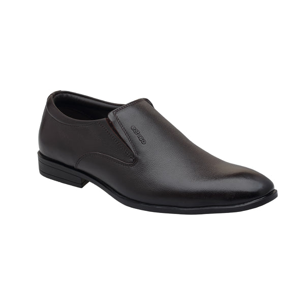 Ezhigo Men’s Slip-On Leather Formal Shoe - Brown