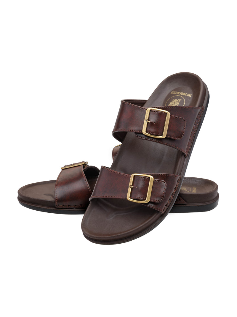Dual Buckle Adjustable Casual Slider Sandals