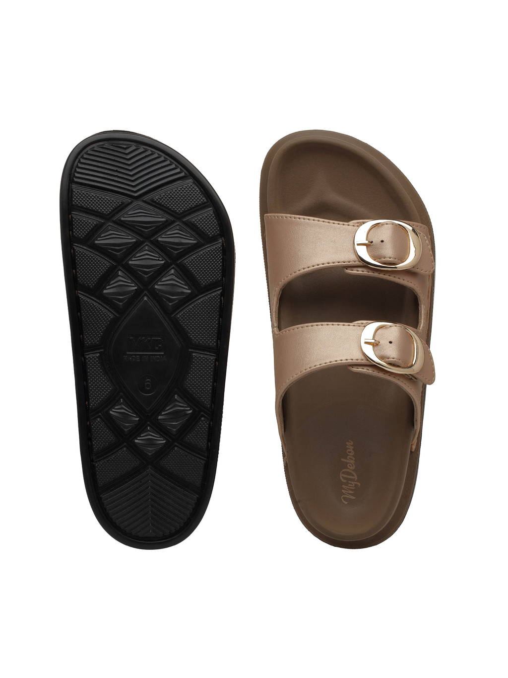 Women's Double-Buckle Slip Sandals