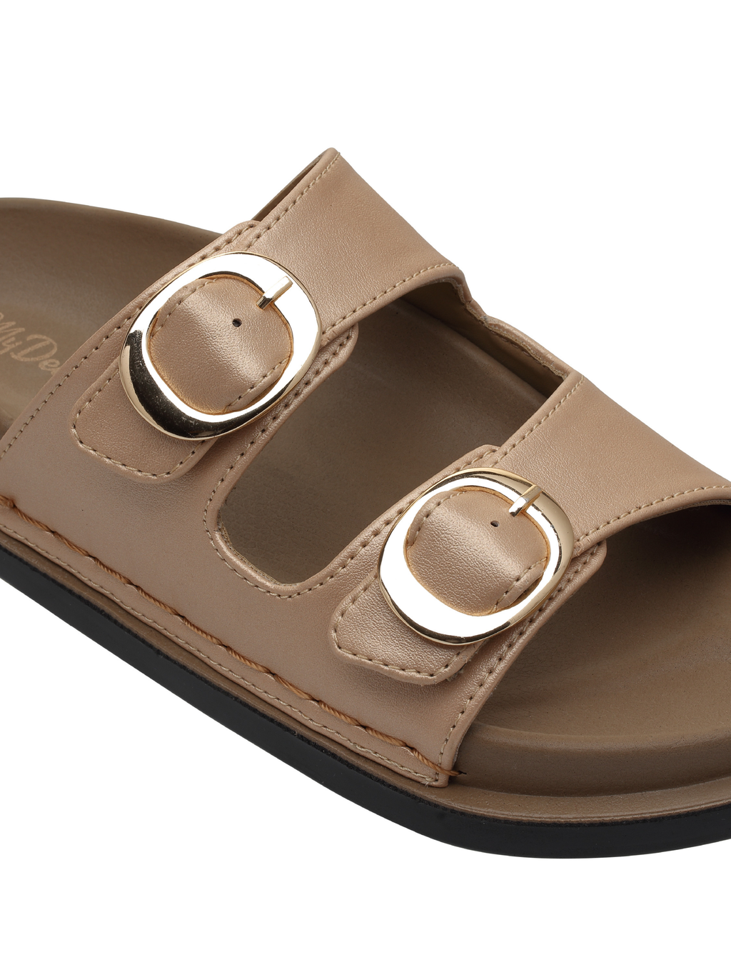 Women's Double-Buckle Slip Sandals