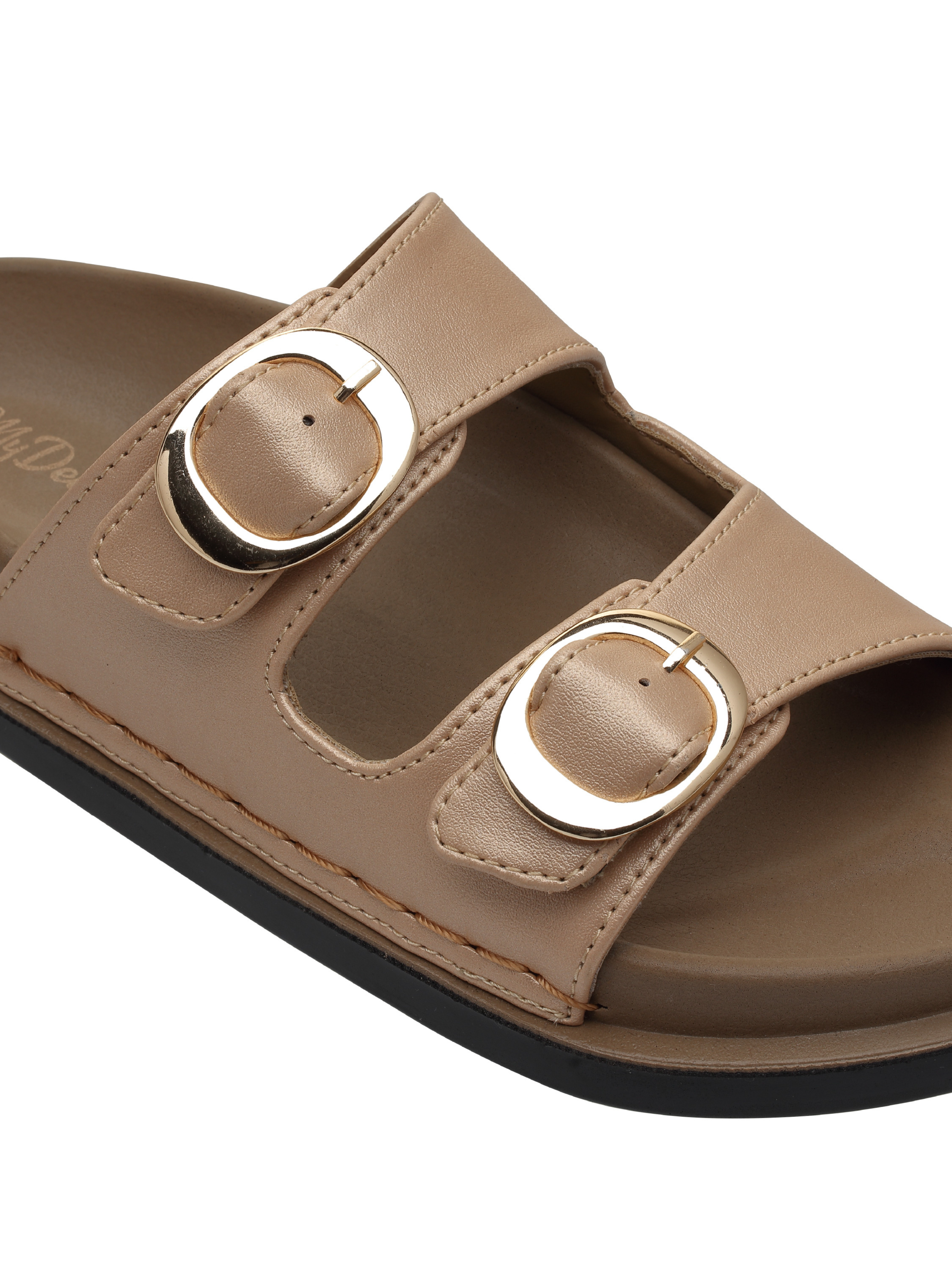 Women's Double-Buckle Slip Sandals