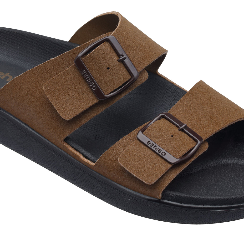 Ezhigo Men’s Soft Double-Buckle Slide Sandal