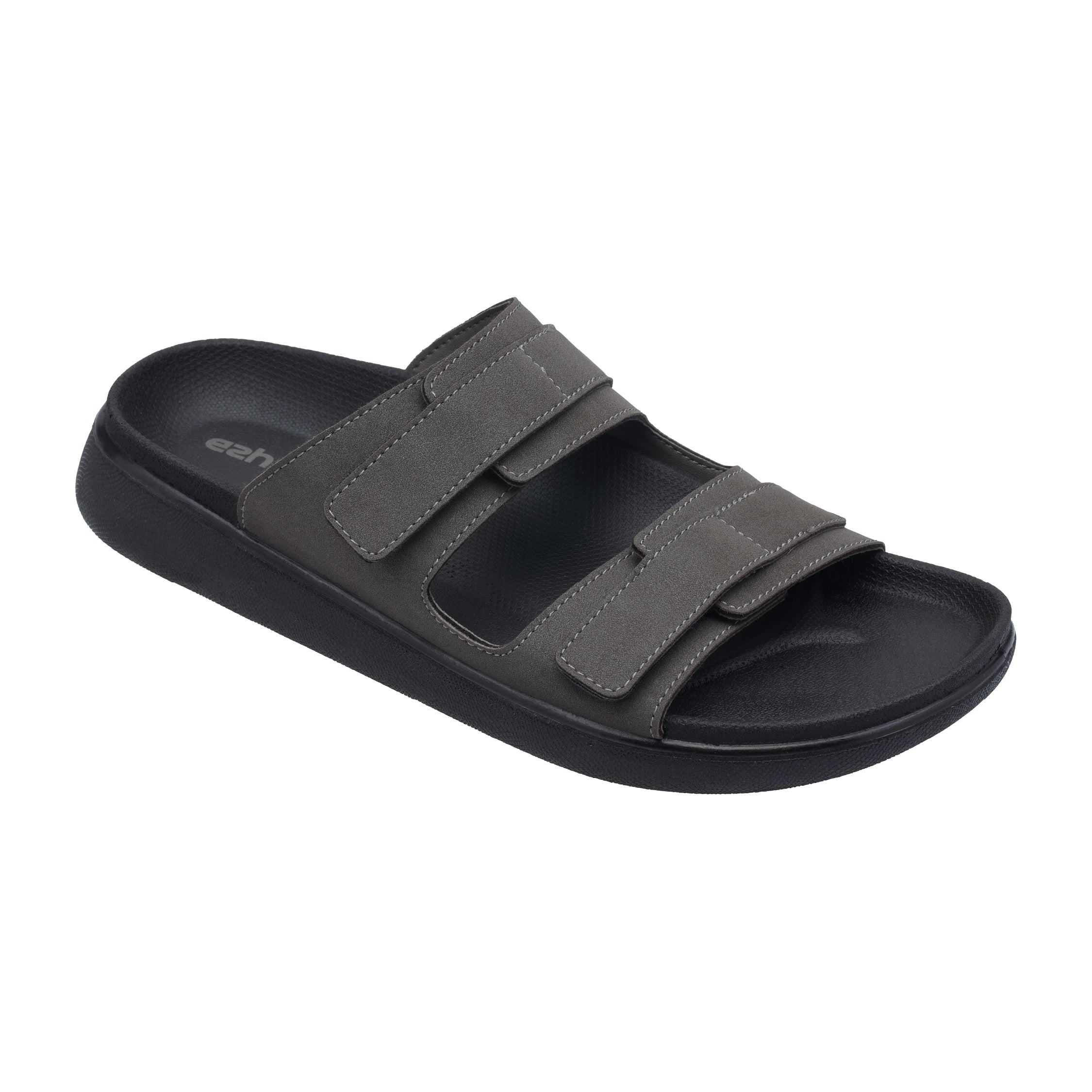 Ezhigo Men’s Velcro Comfort Slide - Brown