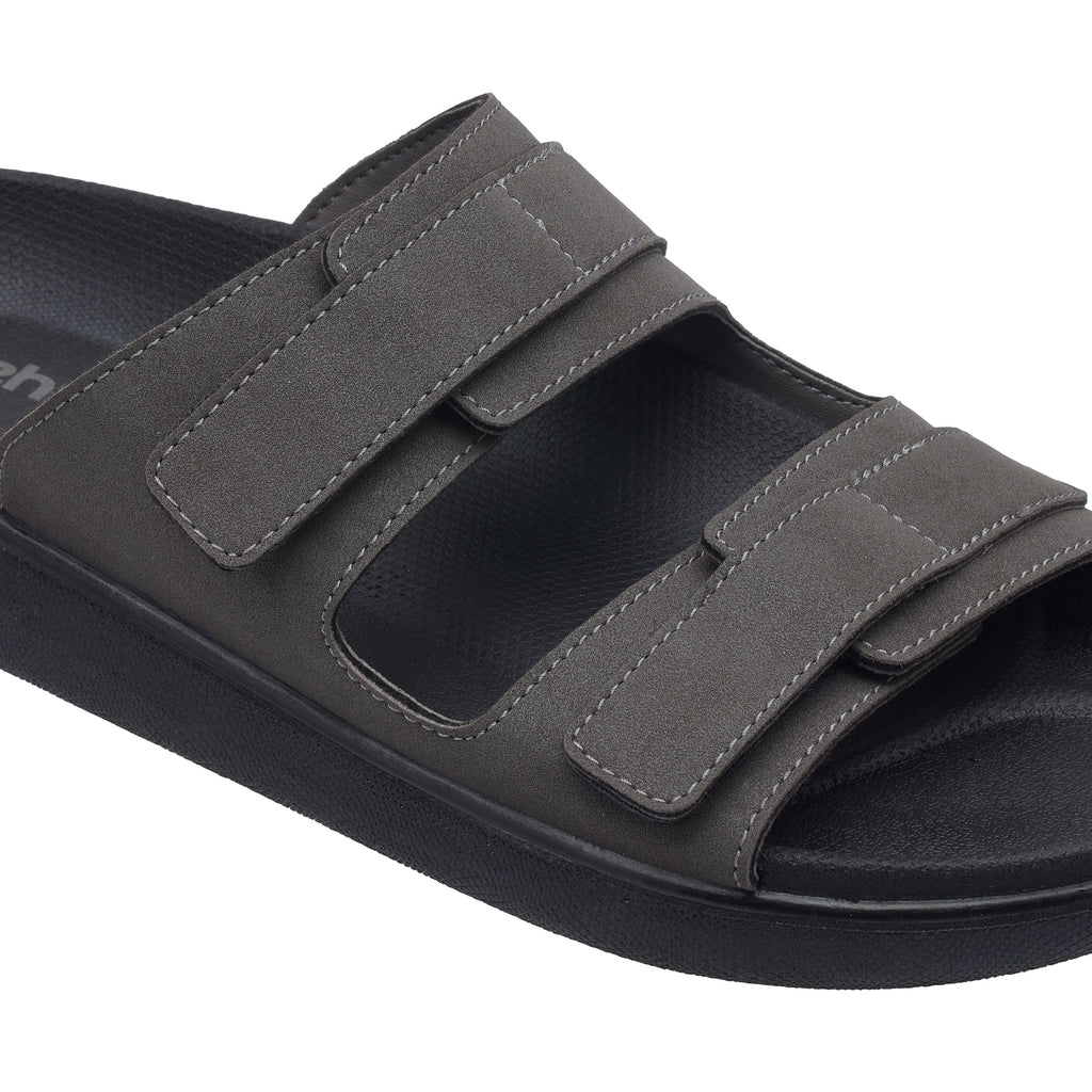 Ezhigo Men’s Velcro Comfort Slide - Brown