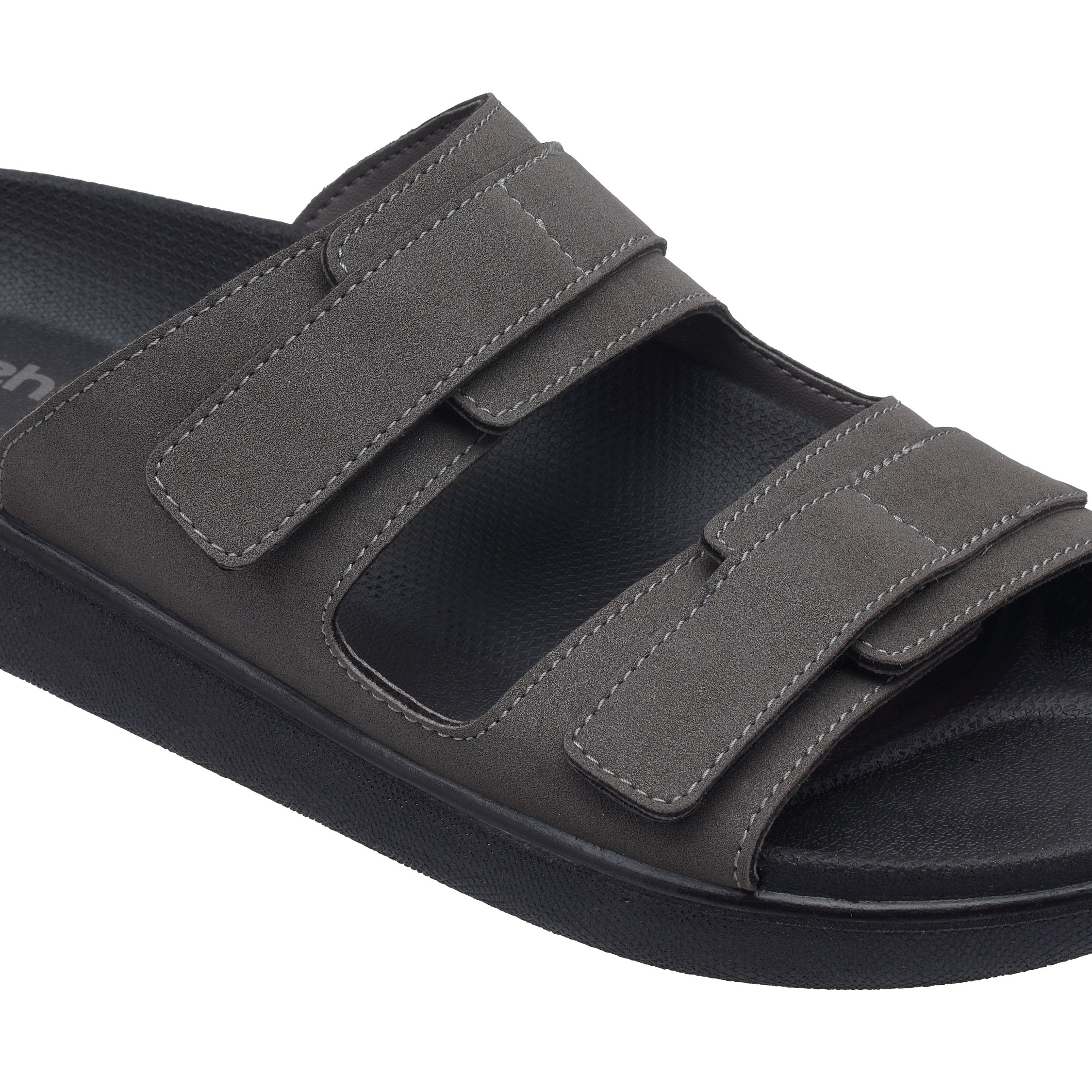 Ezhigo Men’s Velcro Comfort Slide - Brown
