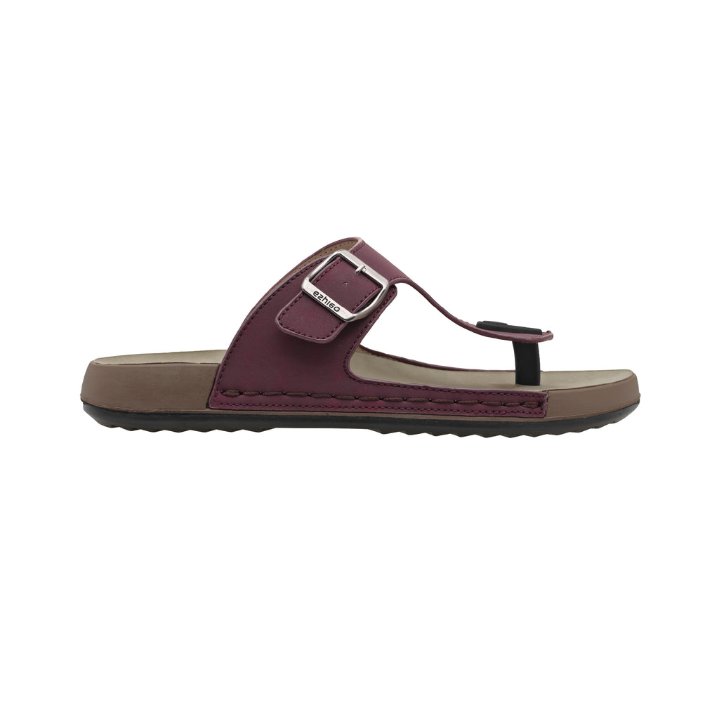 Ladies Cushioned T-Strap Sandals