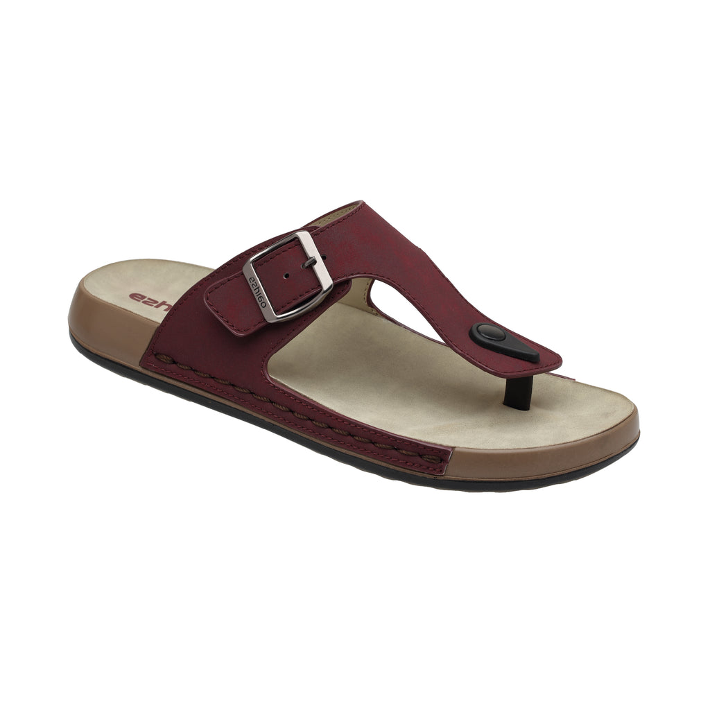 Ladies Cushioned T-Strap Sandals