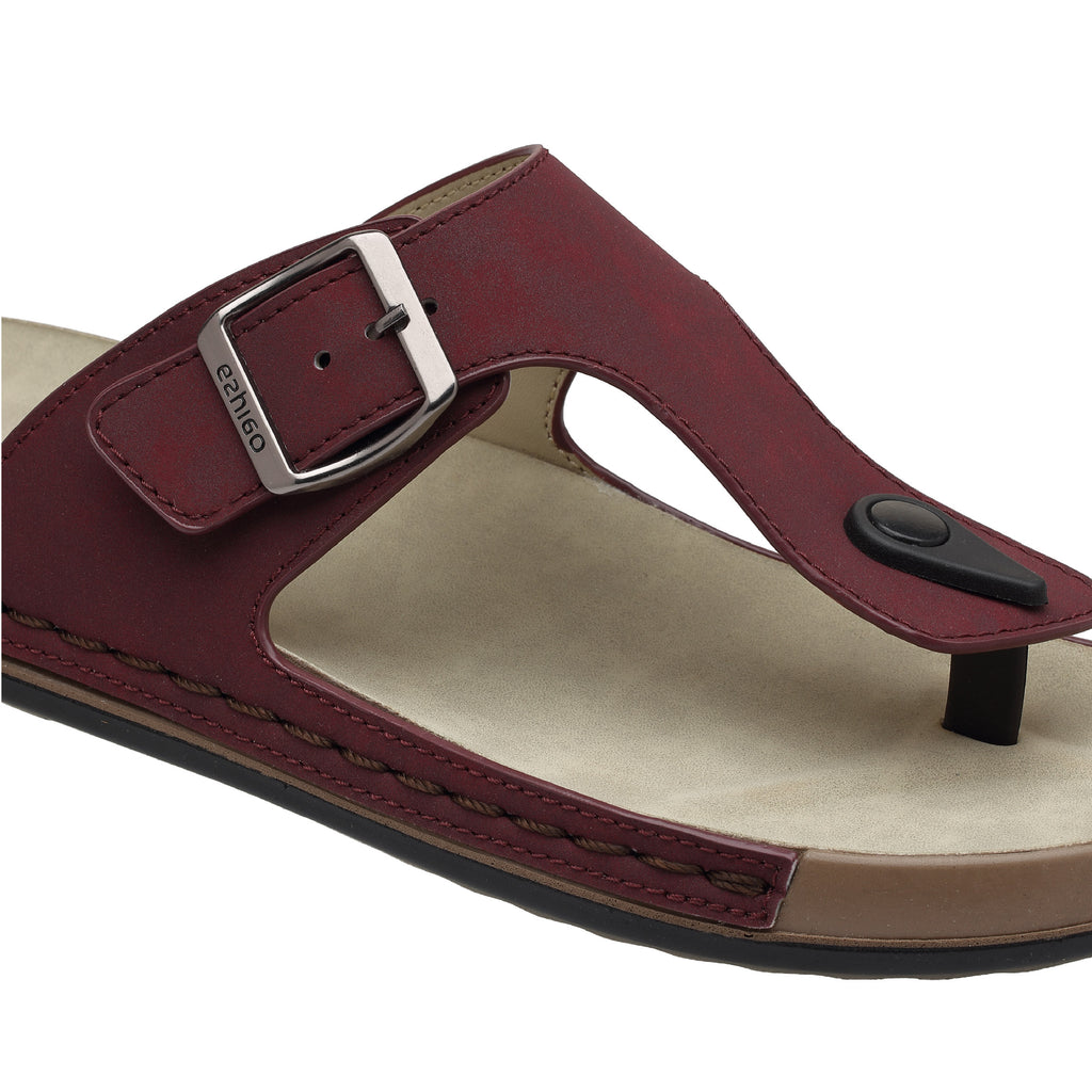 Ladies Cushioned T-Strap Sandals