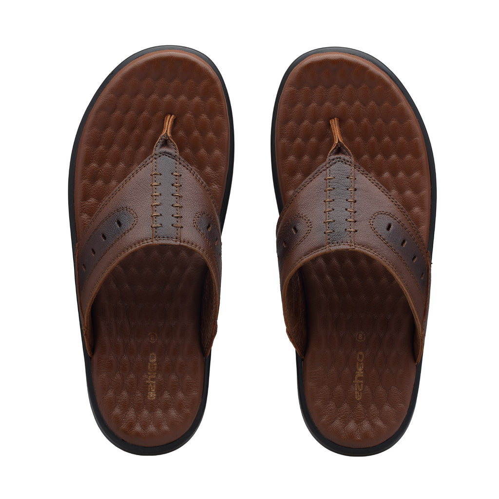 Ezhigo Men’s Soft-Pad Leather Toe-Loop Sandal