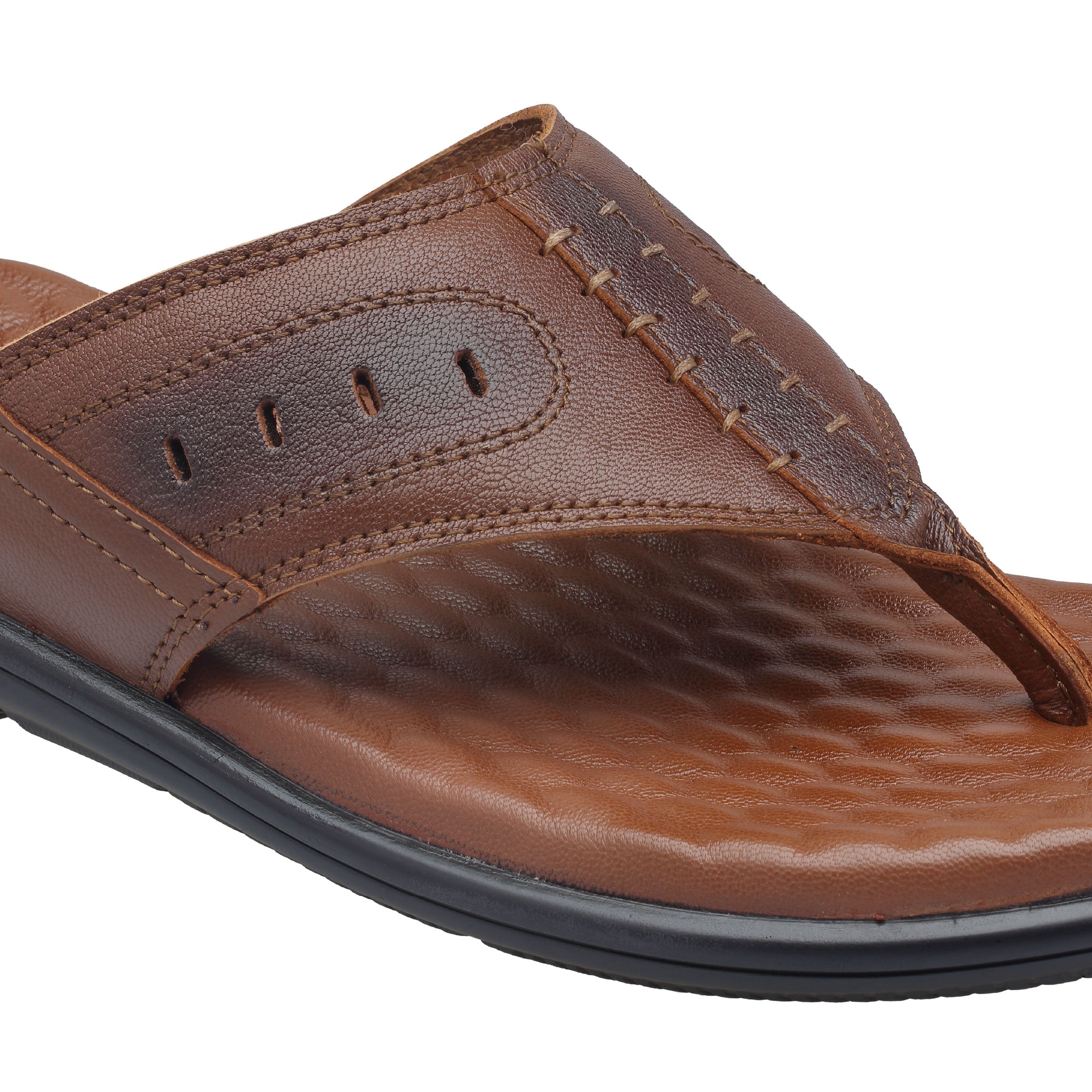Ezhigo Men’s Soft-Pad Leather Toe-Loop Sandal