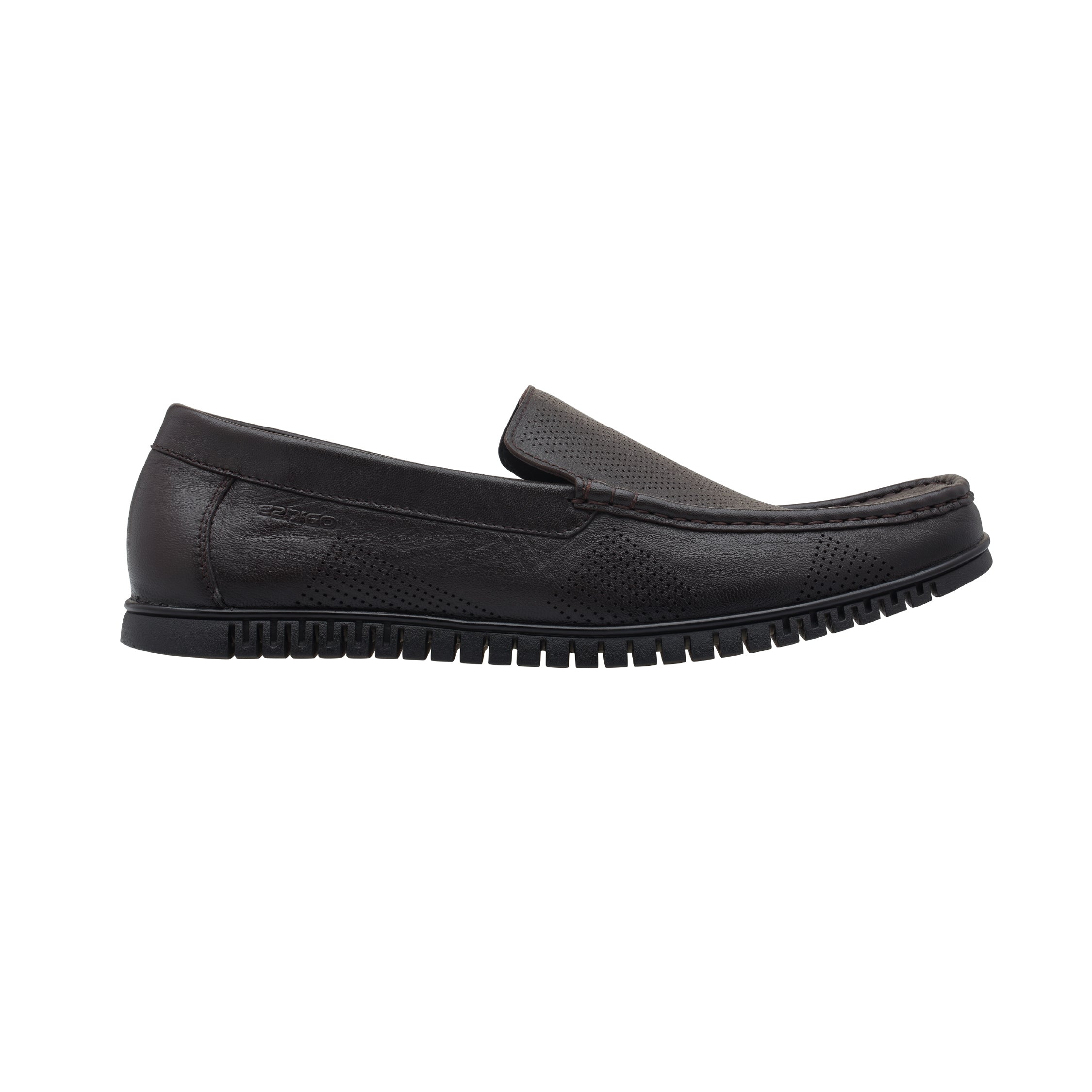 Ezhigo Men’s Perforated Leather Loafer - Black