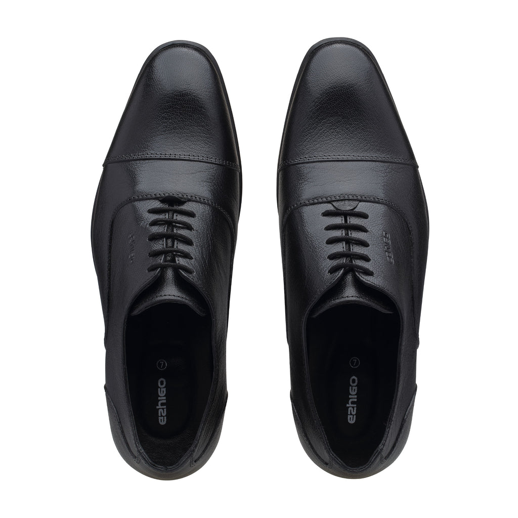 Ezhigo Men’s Cap-Toe Leather Formal Shoe