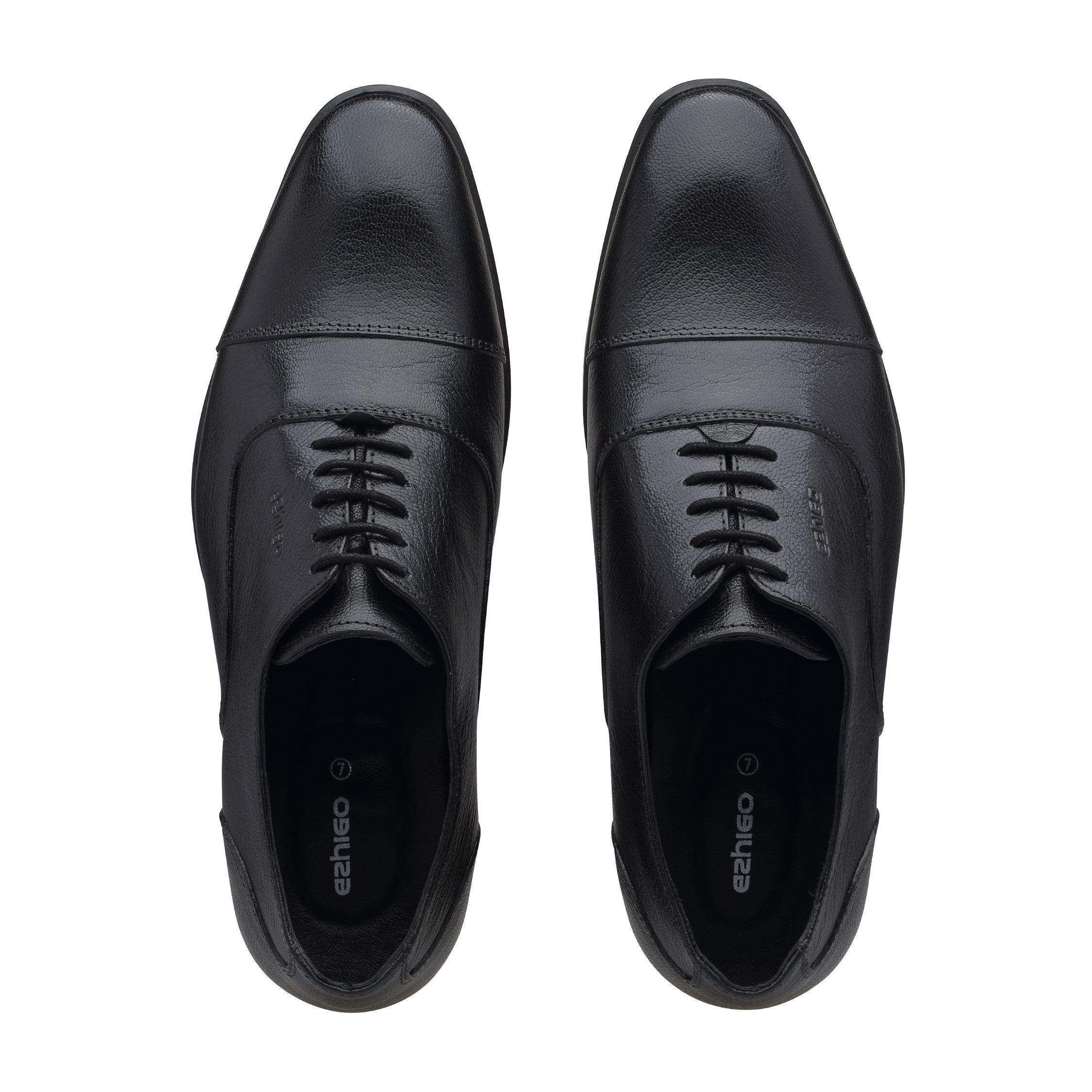 Ezhigo Men’s Cap-Toe Leather Formal Shoe