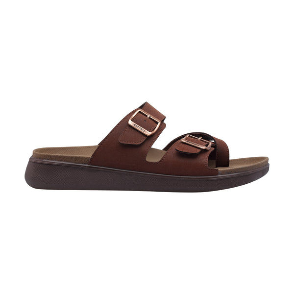 Ezhigo Men’s Classic Buckle Slide - Brown