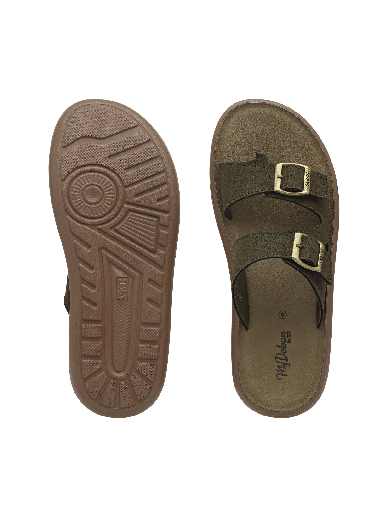 Women’s Green Buckle Comfort Sandals
