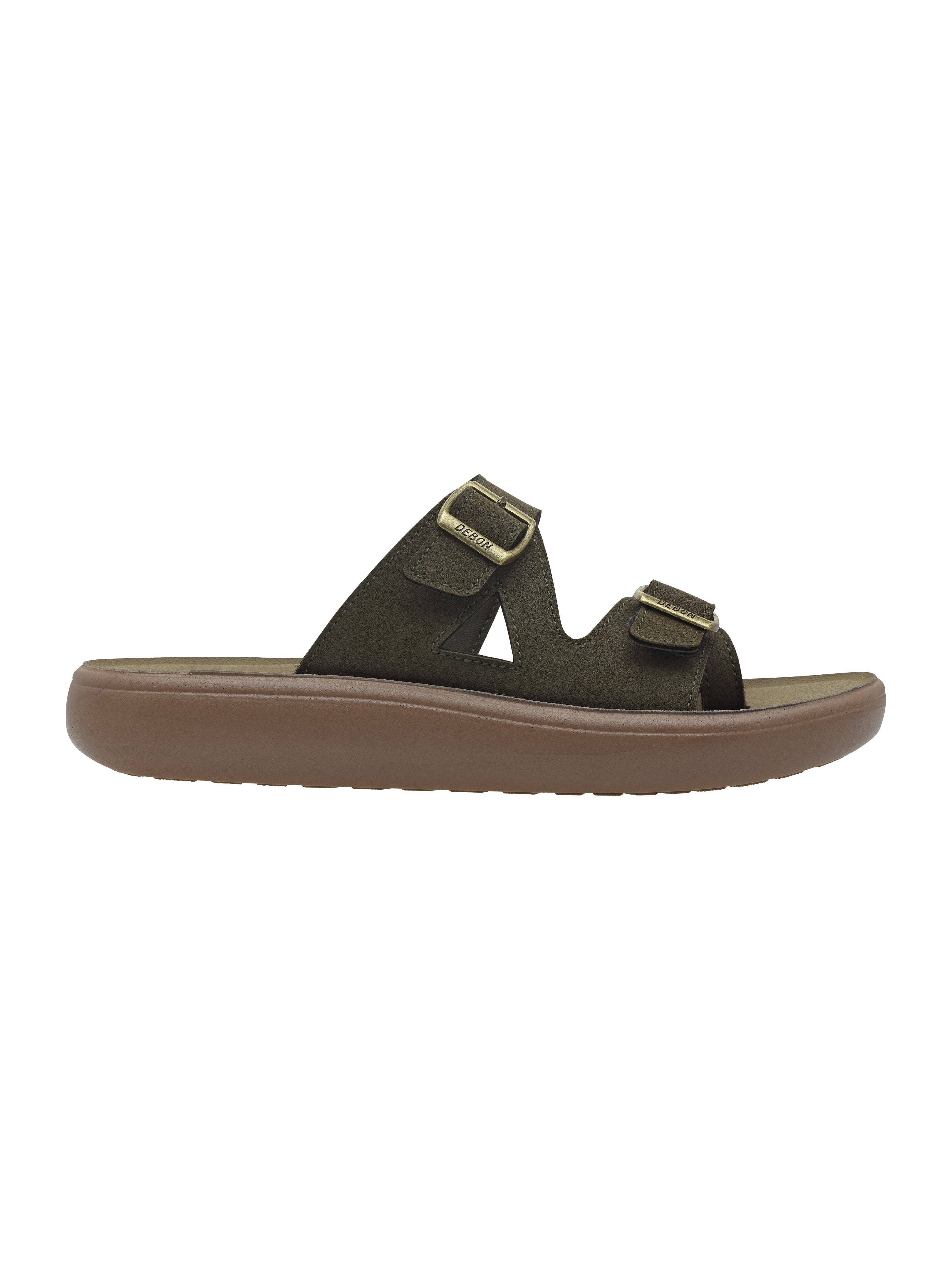 Women’s Green Buckle Comfort Sandals